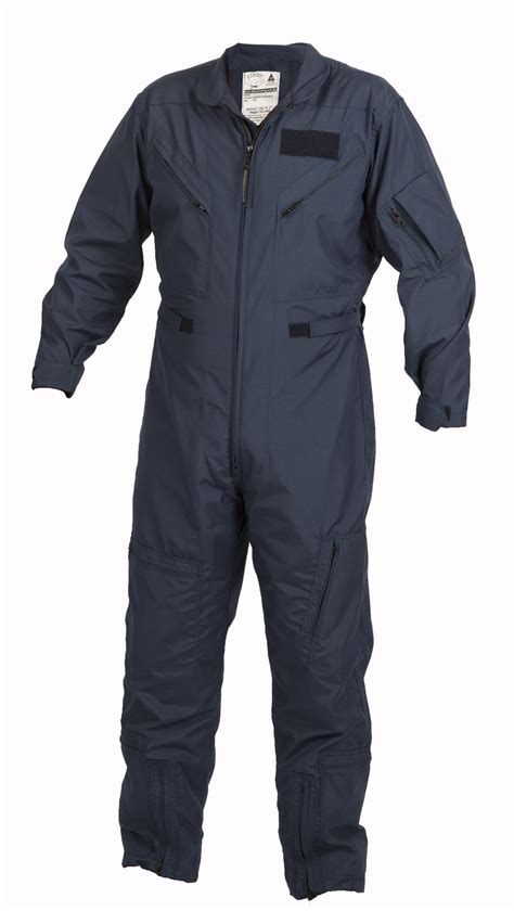 dark blue nomex flight suit.